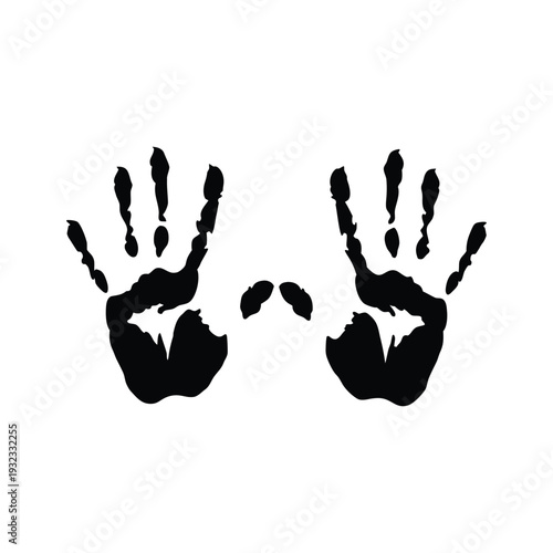 Black and white hand drawn illustration Palm of the hand vector art