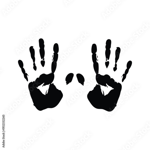 Black and white hand drawn illustration Palm of the hand vector art