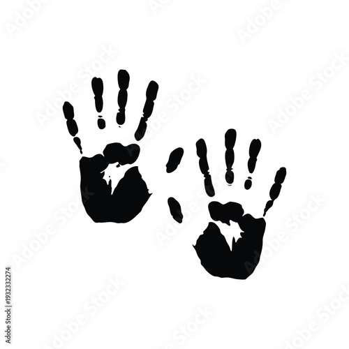 Black and white hand drawn illustration Palm of the hand vector art