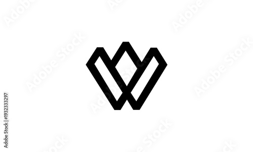 Modern abstract geometric logo design representing a crown or letter W.