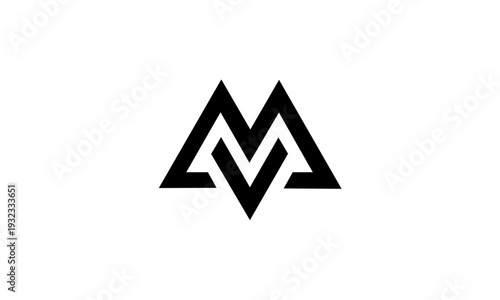 Modern Abstract Letter M V Logo Design.