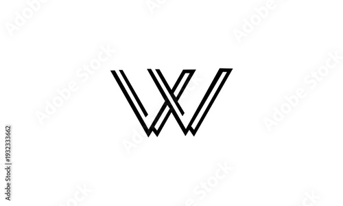 Modern Double Line Letter W Logo Design.