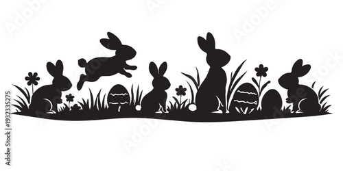 Springtime Rabbits Easter Meadow