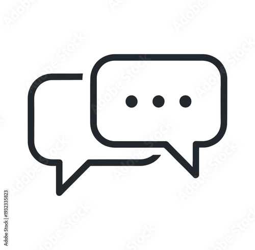 Vector of two overlapping speech bubbles with an ellipsis in the front bubble