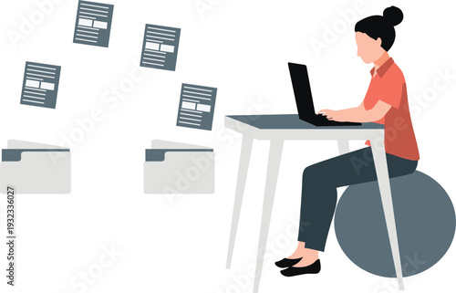 The girl is doing file management