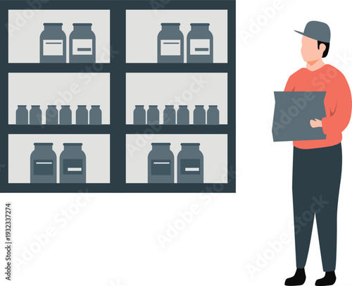 The boy is pointing grocery store items.