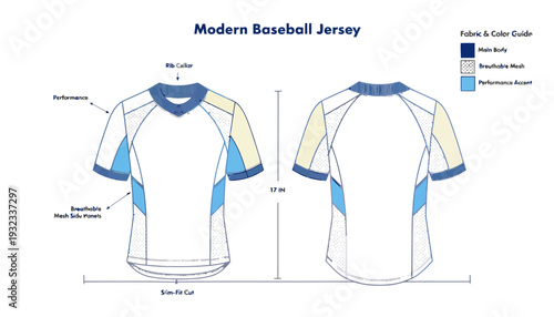 Modern baseball jersey design with breathable mesh panels
