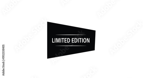 Black banner with white text reading limited edition on a white background