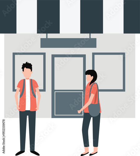 The girl is holding a box.