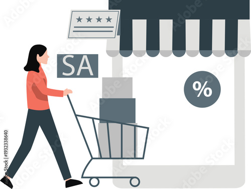 The girl is buy lot of things n discount