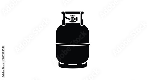 Black silhouette of a propane tank with handle and regulator