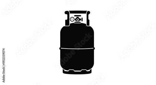 Black silhouette of a propane tank with valve and gauge on top