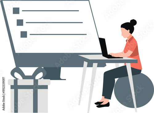 The girl is working in retail shopping