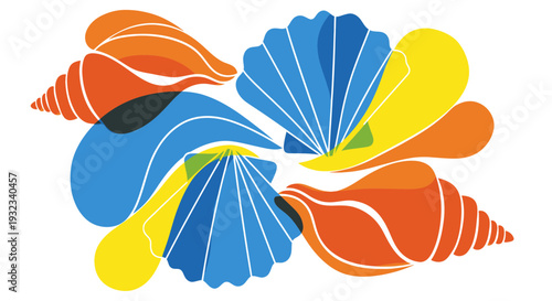 Colorful Seashells Abstract Art