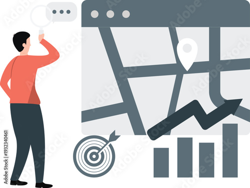 The boy is finding location on webpage.