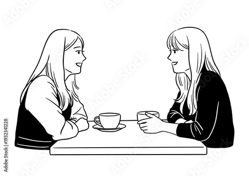 カフェで談笑する女性たち
