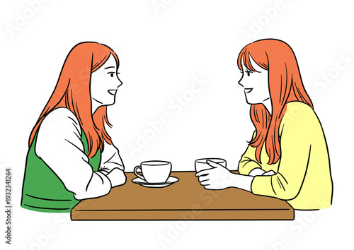 カフェで談笑する女性たち