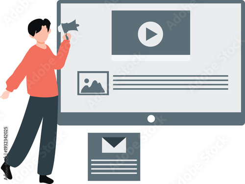 The boy is marketing web development