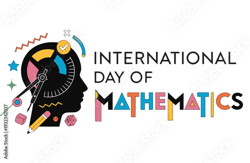 Mathematics Awareness Day Vector, Math Symbols and Education Concept Illustration