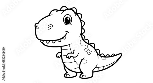 T-Rex Outlne for Coloring Book Page