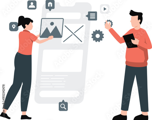 The developers working about software development.