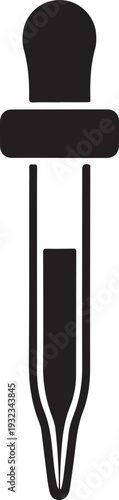 Medical dropper pipette solid icon