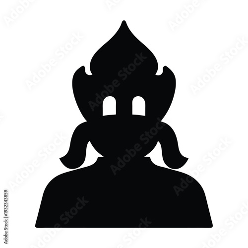 Silhouette of a Traditional Thai Dancer with Elaborate Headgear and Costume