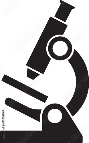 Laboratory microscope solid icon for science and research