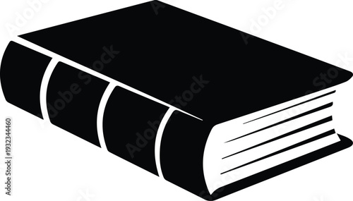 Minimalist black closed book silhouette vector icon