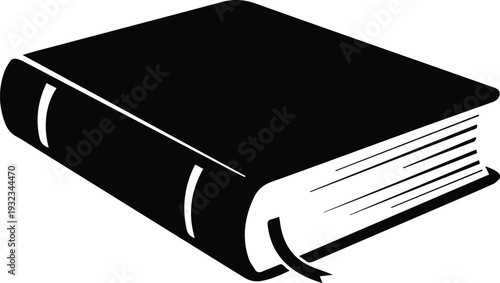Minimalist black closed book silhouette vector icon