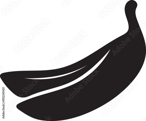 A simple black and white illustration of two bananas together