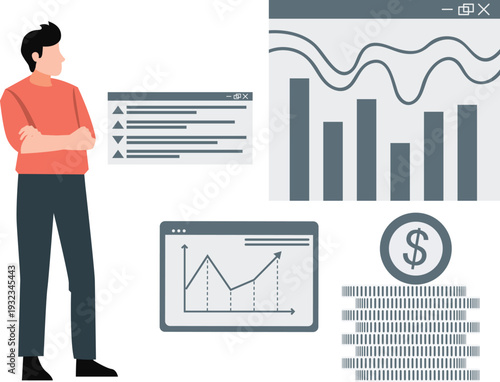 The boy is watching stock exchange trading.