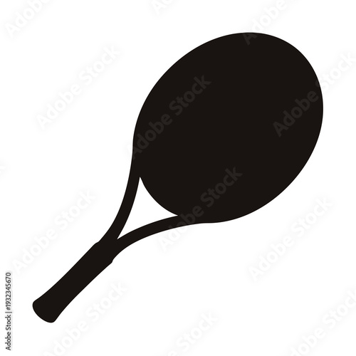 Tennis Racket Silhouette Illustration for Sports and Recreation Design Projects