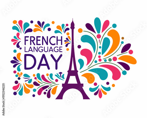 French Language Day Vector, Culture, Learning, and Linguistics Design