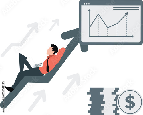 Business man earn huge profit  from stock market.