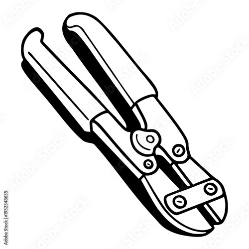 manual bolt cropper icon in outline style