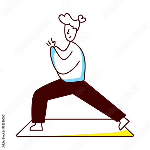 A drawing style illustration showing abs exercise
