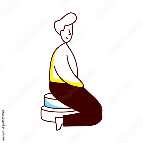 A drawing style illustration showing abs exercise
