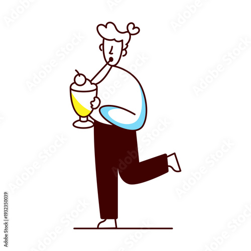 A drawing style illustration showing abs exercise
