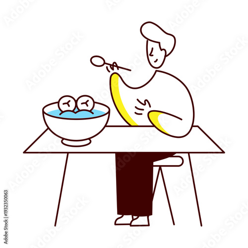 A drawing style illustration showing abs exercise
