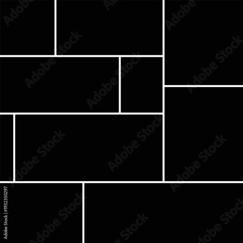 Template photo collage vector 8 pictures. Blank style moodboard, album, photo frame mockup for memory and portfolio.