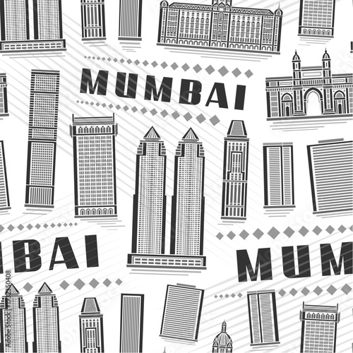 Vector Mumbai Seamless Pattern
