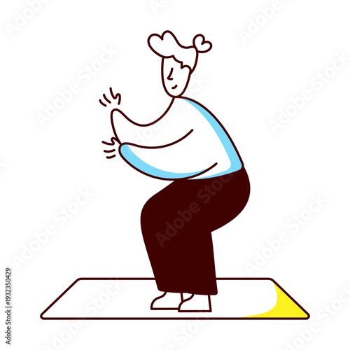 A drawing style illustration showing abs exercise
