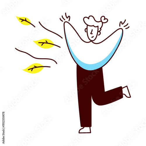 A drawing style illustration showing abs exercise
