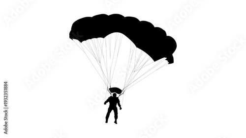 Paraglider silhouette flying in the sky illustration