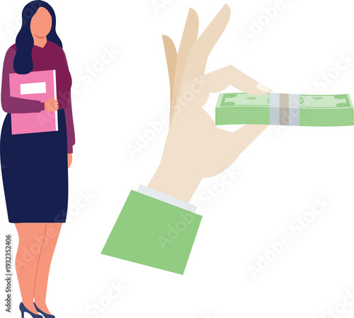 A woman grips a stack of cash while a man holds a similar stack, both appearing focused and engaged.