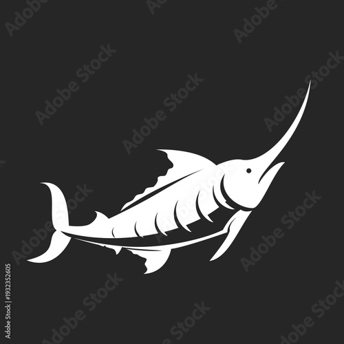 Dynamic Marlin Fish Vector Illustration for Sport Fishing Logo and Marine Branding