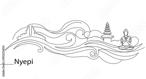 Illustration of Nyepi Day of Silence.