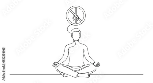 Man Meditating in Lotus Position with Clock.