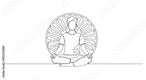 Man Meditating in Lotus Position with Halo.